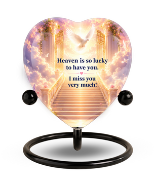 Heavenly Angel Wing Urn – Adult Urn for Ashes, Angel Wings Cremation Urn, Heart-Shaped Heaven Memorial Urn
