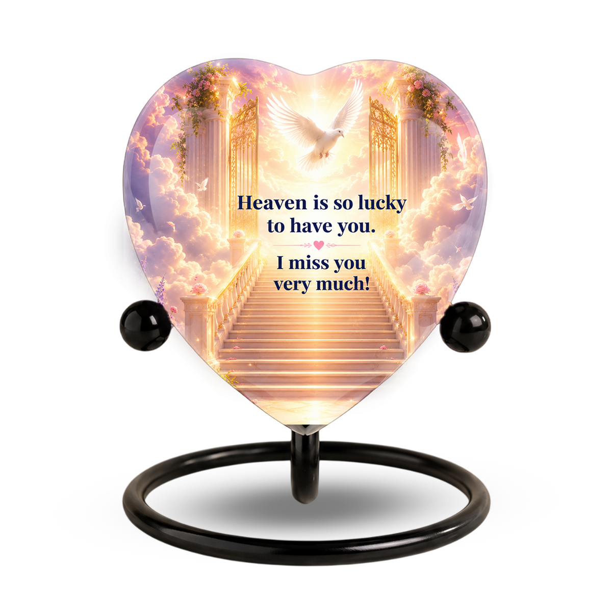 Heavenly Angel Wing Urn – Adult Urn for Ashes, Angel Wings Cremation Urn, Heart-Shaped Heaven Memorial Urn