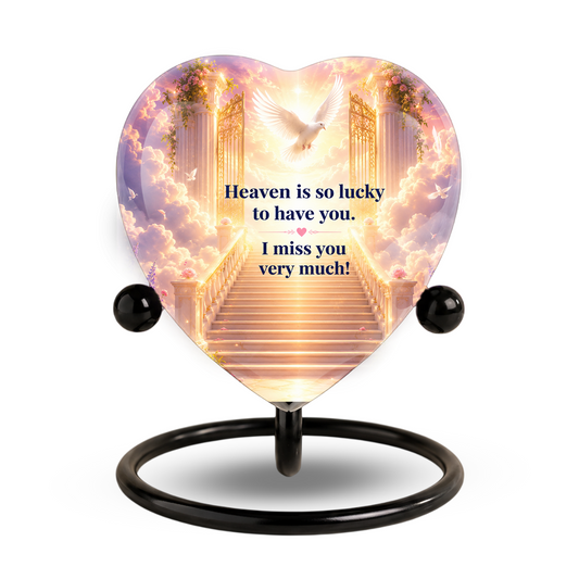 Heavenly Angel Wing Urn – Adult Urn for Ashes, Angel Wings Cremation Urn, Heart-Shaped Heaven Memorial Urn