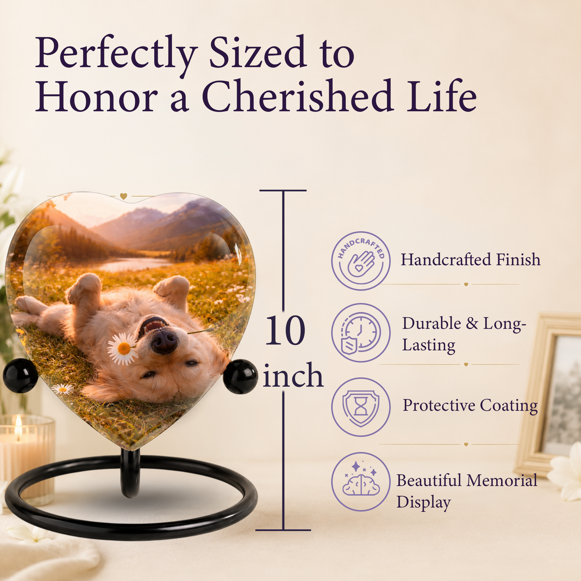 Personalized Dog Urn for Ashes, Adult Cremation Urn for Human Ashes