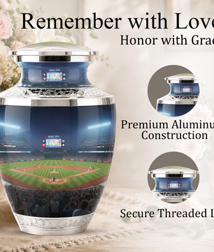 Baseball Stadium Cremation Urn for Dad, Personalized Urn for Human Ashes Male