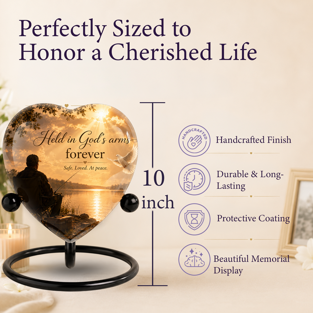 Fishing Urn for Dad – Gone Fishing Cremation Urn, Fishing Urn for Human Ashes & Personalized Dad Urn