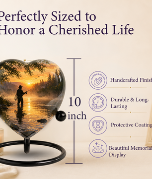 Fishing Urn for Dad – Gone Fishing Memorial Urn, Fishing Urns for Human Ashes, Keepsake Urn for Dad, Personalized Fishing Cremation Urn