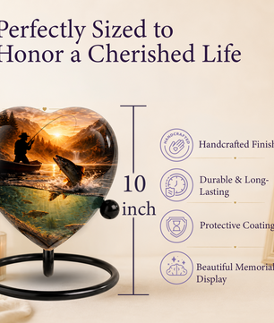 Fishing Urn for Dad – Gone Fishing Cremation Urn for Human Ashes, Personalized Adult Male Keepsake Urn