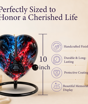 Electric Guitar Cremation Urn for Ashes, Rock Music Memorial Urn, Personalized Guitar Urn