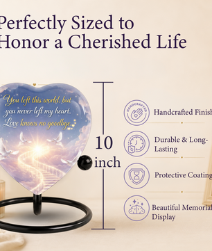 Heavenly Dove Heart Memorial Adult Cremation Urn, Adult Urns for Ashes, Peaceful Memorial Urn
