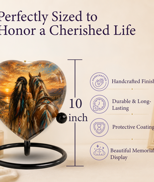 Personalized Horse Urn for Mom, Native American Cremation Urn for Women, Adult Female Memorial Urn, Custom Urn for Mother