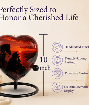 Cowboy Sunset Urn for Dad, Personalized Western Cremation Urn for Adult Male Ashes