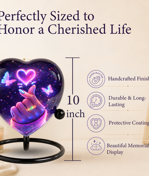 Galaxy Heart Adult Urn for Ashes, Unique Adult Cremation Urn with Love Heart