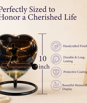 Personalized Badminton Cremation Urn for Ashes | Adult Urn for Dad, Men