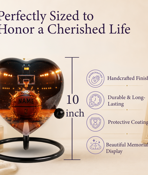 Basketball Adult Urn – Personalized Adult Cremation Urn for Ashes, Sports Memorial Urn