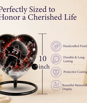 Personalized Hockey Cremation Urn for Dad | Adult Ice Hockey Urn for Ashes & Men
