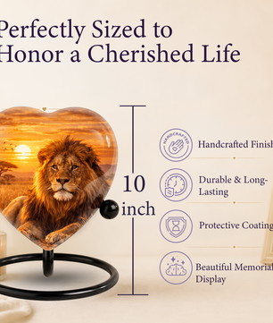 Lion Sunset Urn, Adult Urn, Urns for Adult Ashes, Adult Urns for Ashes, Adult Cremation Urn