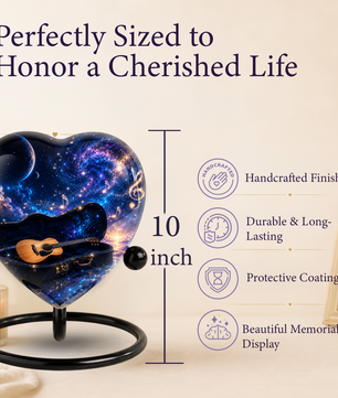 Music Guitar Adult Urn – Guitar Cremation Urn for Adult Ashes, Musical Memorial Adult Urn
