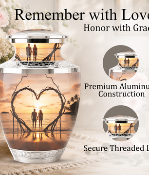 Companion Beach Sunset Memorial Urn for Ashes, Cremation Urn For Couple
