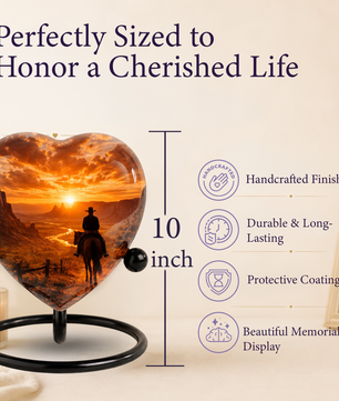 Cowboy Sunset Urn for Dad | Personalized Western Urn for Father & Ashes