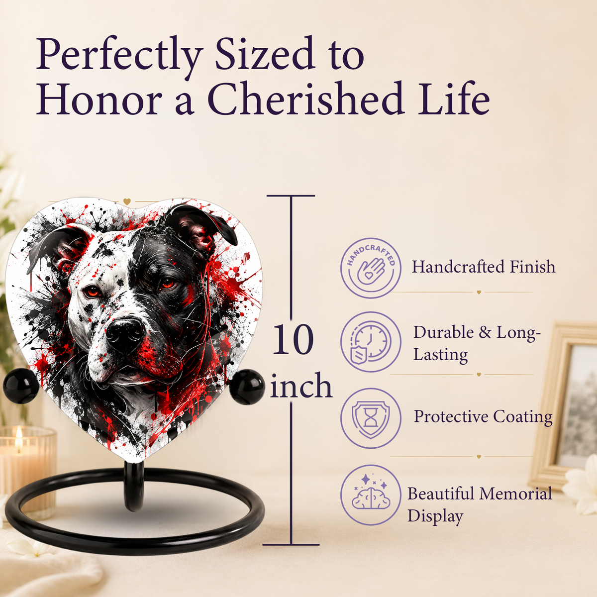 Pitbull Cremation Urn for Ashes, Dog Memorial Urn, Personalized Pit Bull Urn, Pet Keepsake Urn,