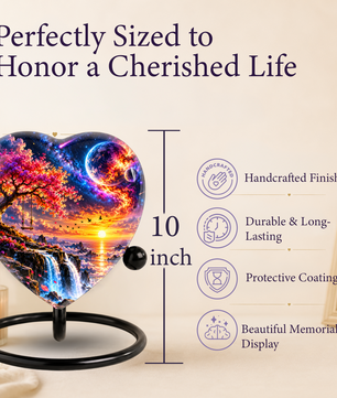 Fantasy Tree Heart Cremation Urn for Ashes, Personalized Adult Memorial Urn, Heart Shaped Cremation Urn
