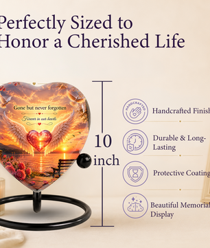 Angel Wing Sunset Urn – Adult Urn for Ashes, Angel Wings Memorial Cremation Urn, Sunset Adult Cremation Urn