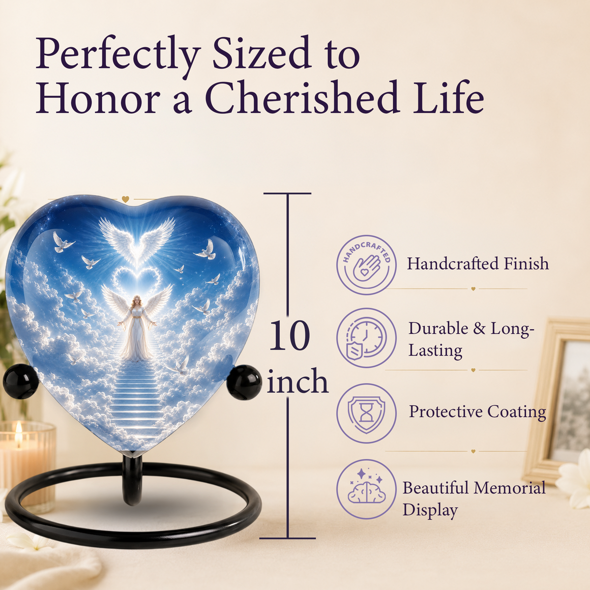Angel Heaven Urn for Mom – Angel Memorial Cremation Urn, Beautiful Urn for Mom’s Ashes