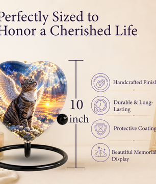 Angel Cat Cremation Urn for Ashes, Cat Memorial Urn, Personalized Cat Urn, Pet Cremation Urn