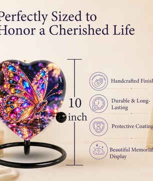 Butterfly Adult Urn for Ashes, Colorful Jeweled Butterfly Memorial Urn, Adult Cremation Urn