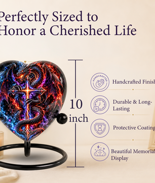 Dragon Cremation Urn for Ashes, Fantasy Dragon Memorial Urn, Cross Urn for Men, Personalized Adult Cremation Urn, Gothic Dragon Urn