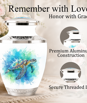 Sea Turtle Cremation Urn for Human Ashes, Personalized Urn for Human Ashes
