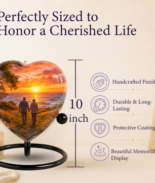 Personalized Sunset Beach Companion Cremation Urn for Mom & Dad