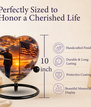 American Flag Urn for Dad, Personalized Military Cremation Urn for Men, Patriotic Adult Urn for Father