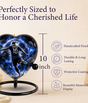 Personalized Soccer Cremation Urn for Ashes | Adult Sports Memorial Urn for Dad & Men