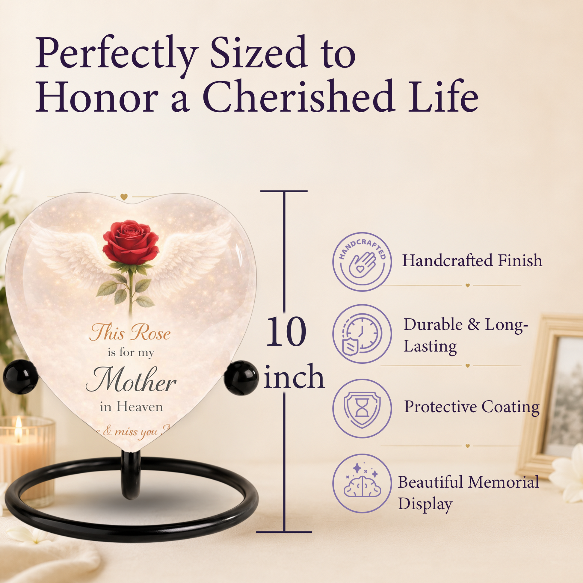 Rose Wings Urn for Adult Ashes – Angel Wings Adult Cremation Memorial Urn