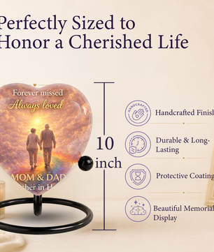 Dad and Mom Urn – Memorial Cremation Urn for Mom and Dad, Keepsake Urn for Mother & Father