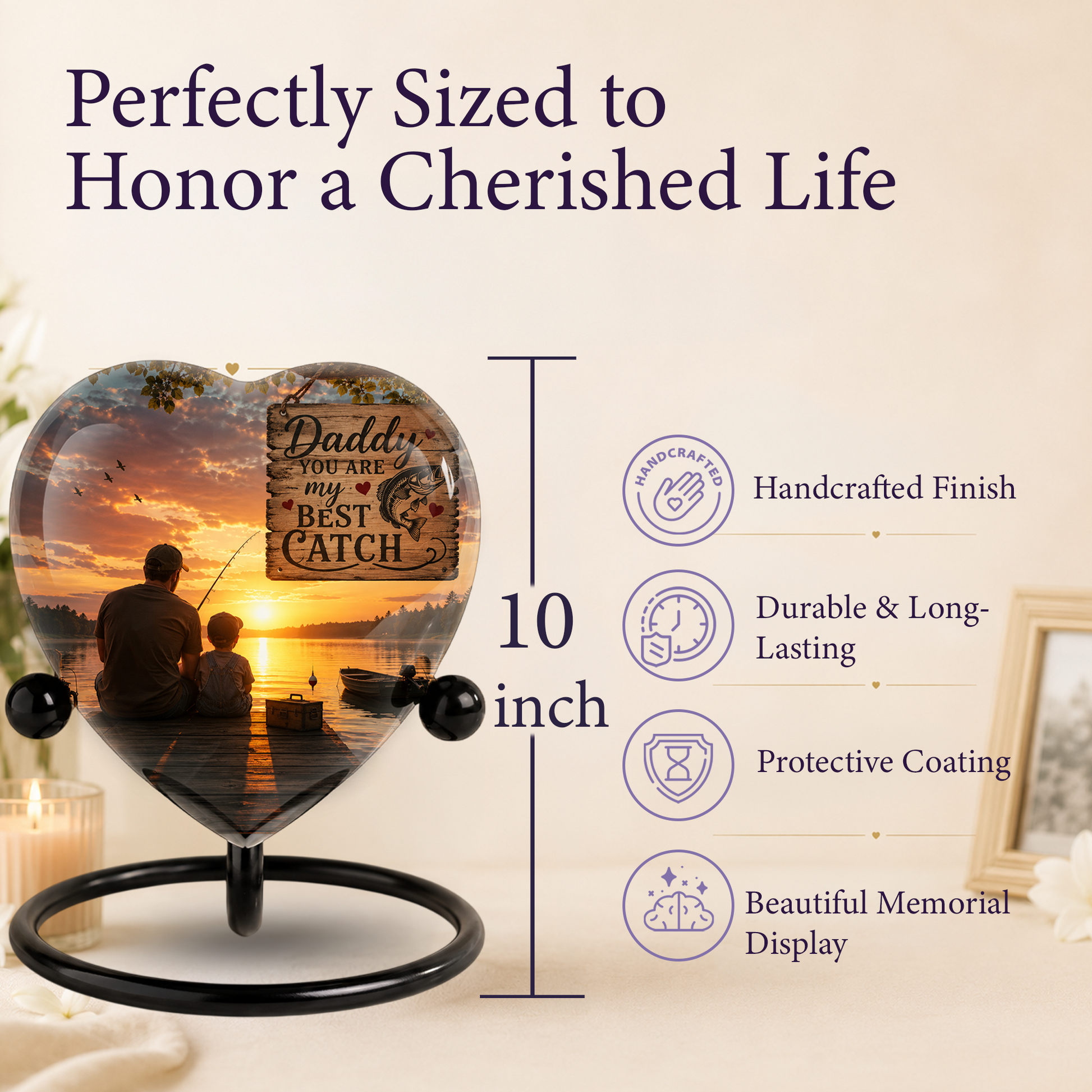 Fishing Urn for Dad – Gone Fishing Urn, Fishing Cremation Urn for Human Ashes