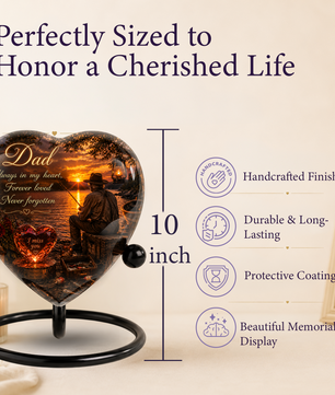 Fishing Urn for Dad – Gone Fishing Urn for Human Ashes, Fishing Cremation Urn & Personalized Dad Memorial Urn
