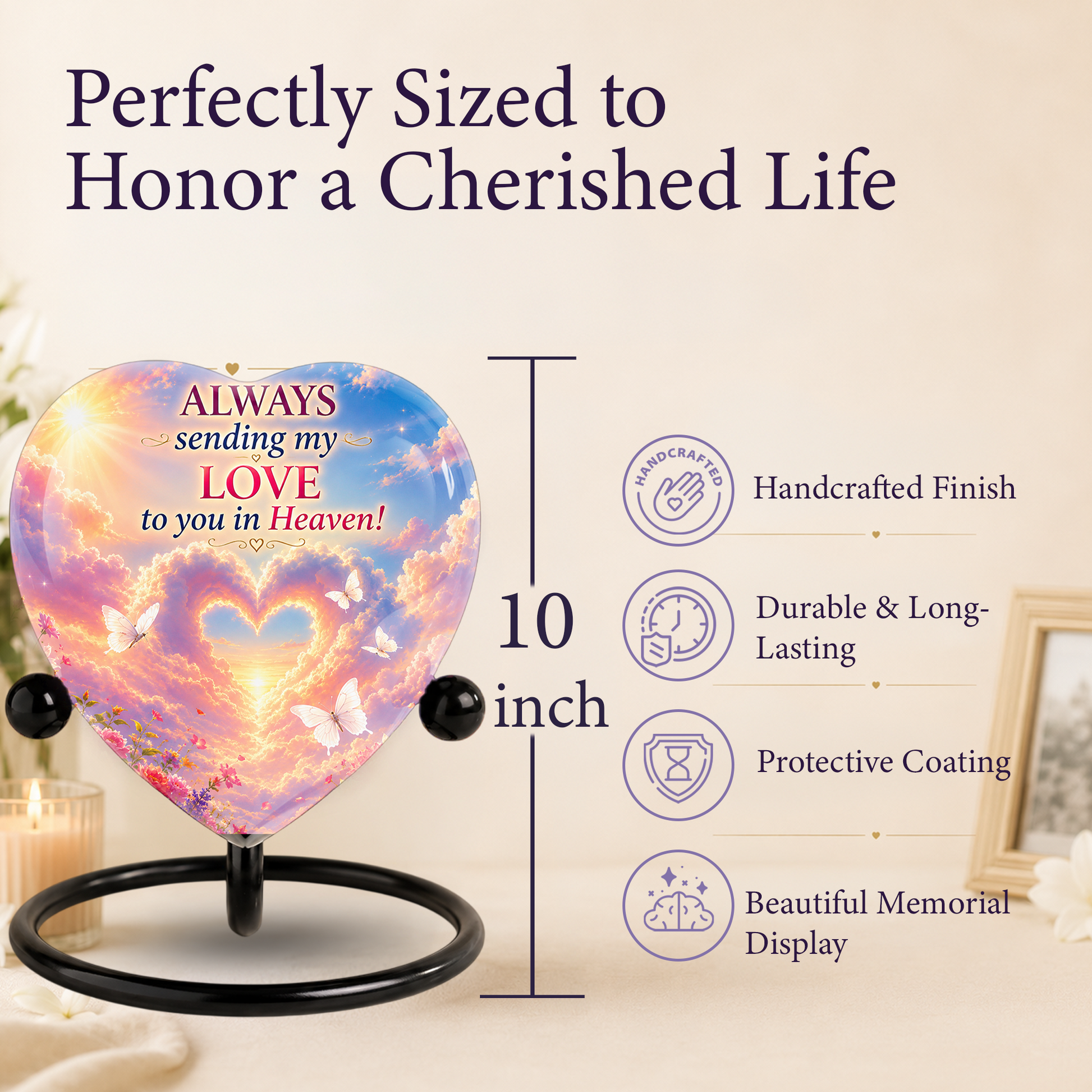 Butterfly Urn for Ashes – Butterfly Urn, Heart-Shaped Butterfly Memorial Urn