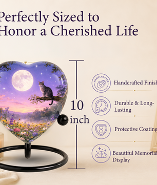 Personalized Cat Urn, Moonlight Garden Memorial,Unique Cat Urns