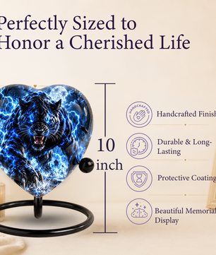 Black Panther Cremation Urn for Ashes, Big Cat Memorial Urn, Personalized Panther Urn
