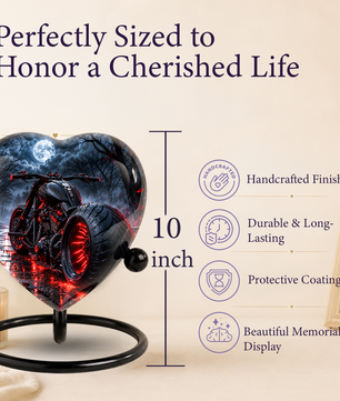 Motorcycle Urn for Dad's Ashes, Personalized Adult Cremation Urn for Men, Biker Memorial Urn