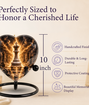 Royal Chess King Heart Adult Urn – Adult Urn, Urns for Adult Ashes,Adult Cremation Urns