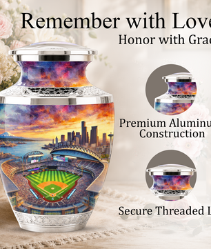 Customizable Baseball Stadium Cremation Urn for Men - Custom Baseball Ashes Urn
