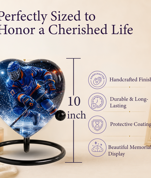 Hockey Urn for Dad – Personalized Adult Male Cremation Urn for Ashes
