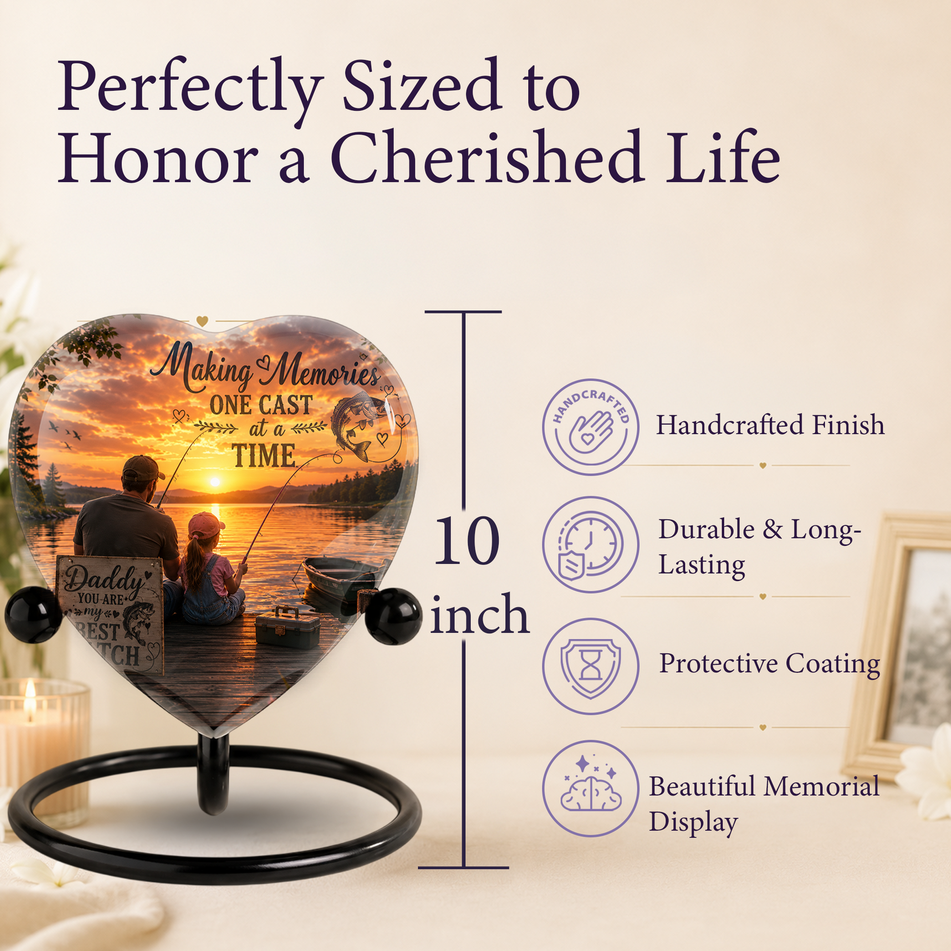 Fishing Urn – Fishing Cremation Urn for Ashes, Gone Fishing Memorial Urn