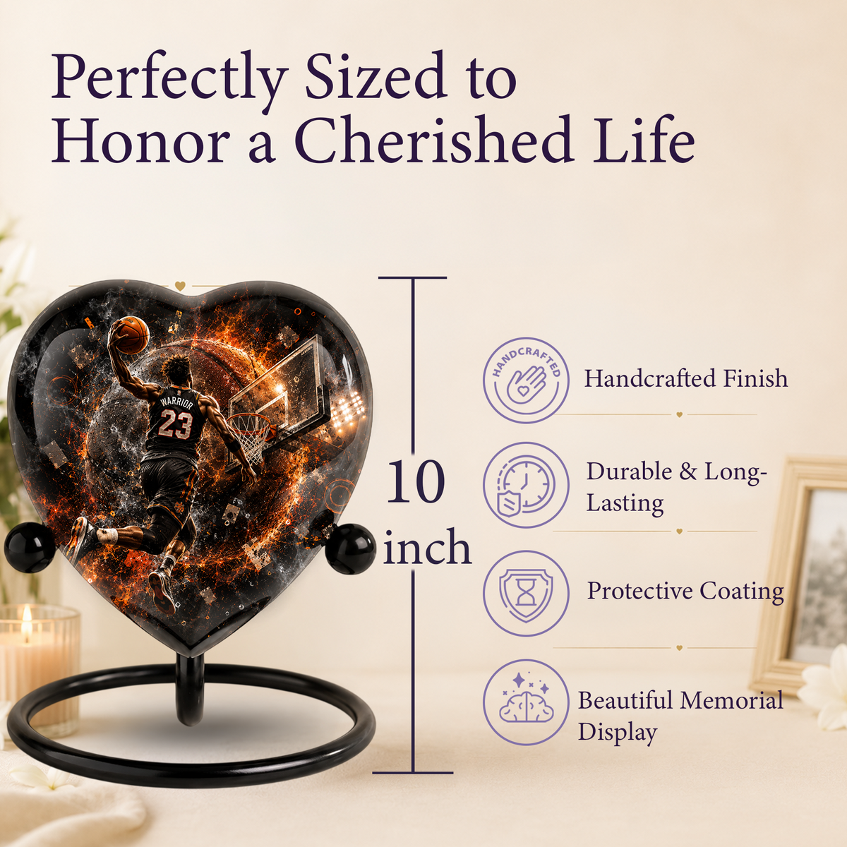 Personalized Basketball Cremation Urn for Ashes | Basketball Memorial Urn for Dad