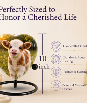 Cow Cremation Urn for Ashes | Personalized Farm Animal Memorial Urn | Handmade Adult Cremation Urn