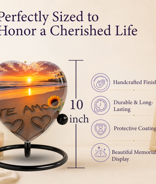Beach Urn – Beach Urn for Human Ashes, Ocean Sunset Cremation Urn & Beach Keepsake Urn