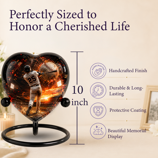 Personalized Baseball Cremation Urn for Ashes | Adult Sports Memorial Urn for Dad