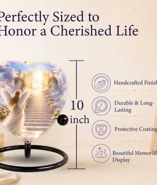 Angel Heaven Urn for Mom – Beautiful Female Adult Cremation Urn, Angel Wing Memorial Urn for Women
