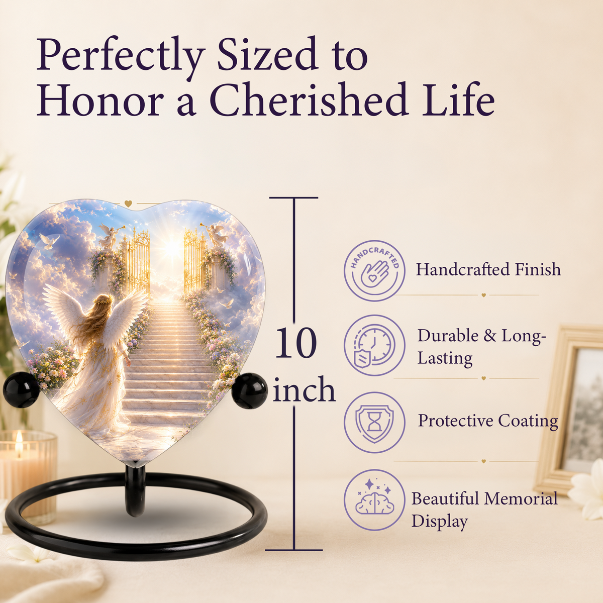 Angel Heaven Urn for Mom – Beautiful Female Adult Cremation Urn, Angel Wing Memorial Urn for Women