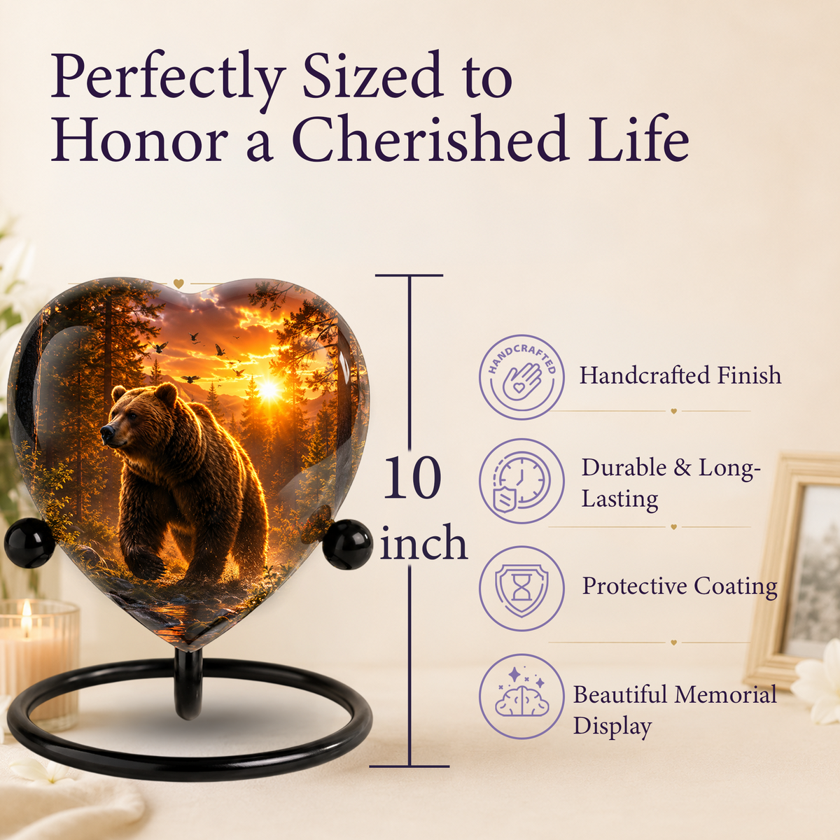 Bear Cremation Urn for Ashes| Personalized Adult Cremation Urn